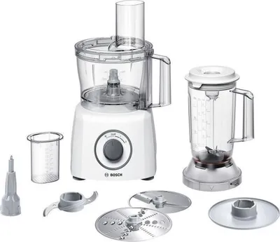 Image de Robot Multifonctions BOSCH MultiTalent3, 800 W, 2 Vitesses et Pulse, Bol 2.3 L, Bol Mixeur 1 L, Blanc