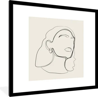 Produktbild von MuchoWow® Gerahmtes Poster Frauen - Linienkunst - Text - Zitate 40x40 cm - Poster mit Schwarzem Bilderrahmen Wandposter Rahmen Foto Bilder - Poster - Plakat im Rahmen