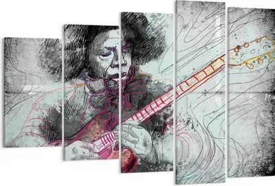 Produktbild von Bild auf Leinwand - Leinwandbild - Lied Gitarre Künstler Instrument - 150x100cm - Wand Bild - Wanddeko - Leinwanddruck - Bilder - Kunstdruck - Leinwand bilder - Wandkunst - EG150x100-2559