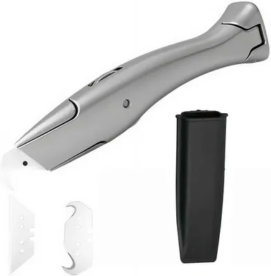 Produktbild von Teppichmesser Set 4 Stück, Trapezklinge und Hakenklinge, für PVC-Böden