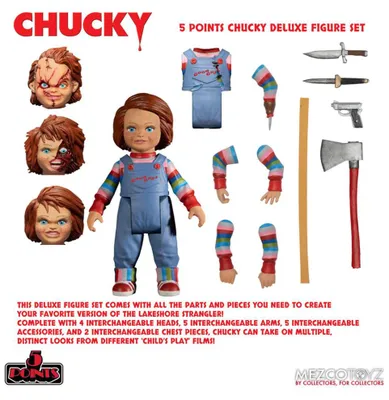 Obrázok produktu pre Mezco Toys Chucky The Murder Doll 5 bodov Akčná figúrka Chucky 10 cm