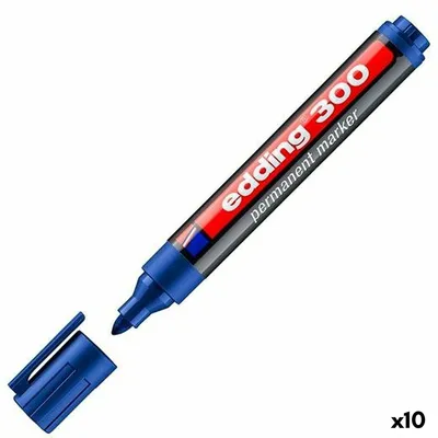 Produktbild von edding 300 Permanentmarker blau 1,5 - 3,0 mm, 10 St.