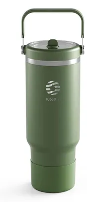 Produktbild von Trinkflasche mit Strohhalm 1200 ml Grün Thermosflasche 12 Std Kalt Auslaufsicher BPA Frei Kaffeebecher to Go für Auto