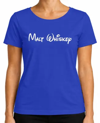 Imagen del producto de Camiseta para mujer, color azul, talla 3XL, con diseño de parodia de whisky escocés de malta, ideal para beber y como regalo