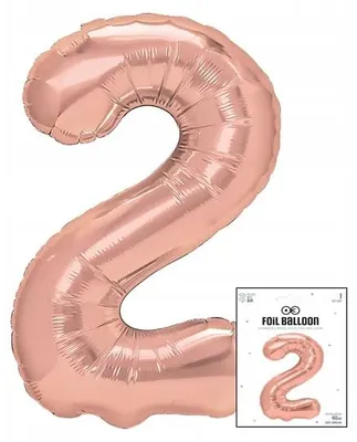 Obrázok produktu pre Fóliový balón DIGITAL DIGITAL 2 ROSE GOLD na narodeninovú oslavu 40cm