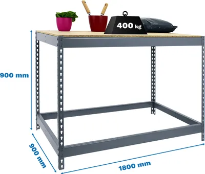 Produktbild von Simonrack Werkbank SIMONWORK BASIC 1 grau 180,0 x 90,0 x 90,0 cm