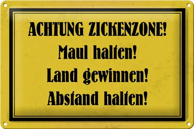 Produktbild von Blechschild Spruch 30x20cm Achtung Zickenzone Schild