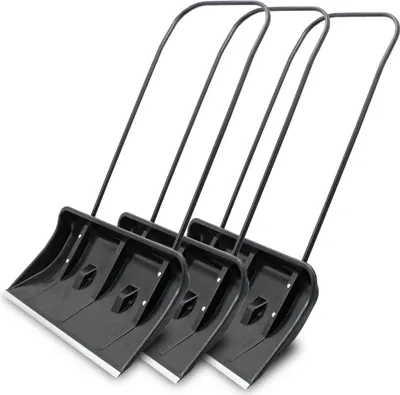 Produktbild von Bituxx 3 Schneeschieber mit Bügelgriff und Laufrollen 80cm breit Schwarz MS-18707