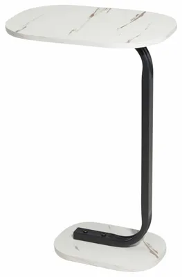 Produktbild von HOWHOMELY | Beistelltisch - Couchtisch - weiß - 37 x 59 cm - Sofatisch - Marmorplatte - Praktisch