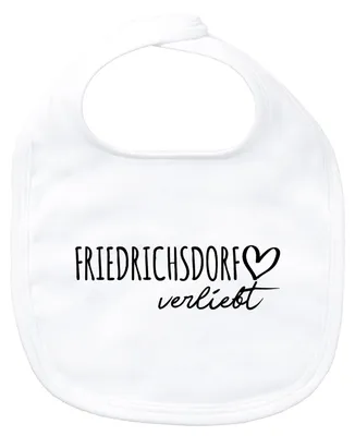 Produktbild von Huuraa Baby Lätzchen Friedrichsdorf verliebt White Klettverschluss Baumwolle Latz Geschenkidee
