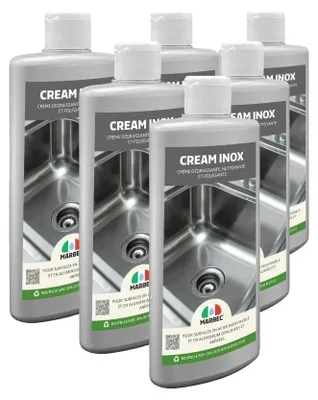Image de Crème nettoyante et polissante pour acier inoxydable, nettoyage efficace et brillance CREAM INOX® - 250GRx6PCS