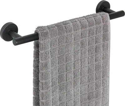 Produktbild von WENKO Handtuch Halter Stange Edelstahl matt schwarz 40cm Bad hochwertig Bosio