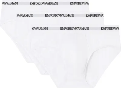 Produktbild von EMPORIO ARMANI Herren Slips Briefs 3er Pack Baumwolle Elasthan Farbe Weiß Größe XL AF14131 EM000391
