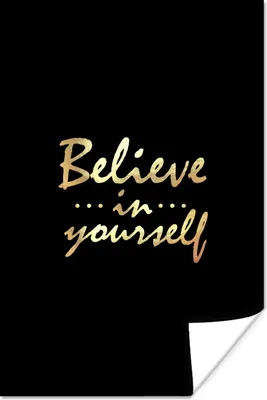 Produktbild von MuchoWow® Poster Zitat - Zuversicht - Gold 40x60 cm - Plakate für die Wand - Poster Babyzimmer