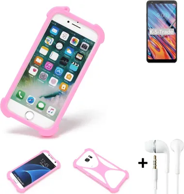 Produktbild von K-S-Trade Bumper + Kopfhörer kompatibel mit LG Electronics Stylo 5x Handy Hülle Schutzhülle Silikon Schutz Hülle Cover Case Silikoncase