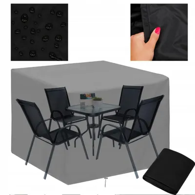 Zdjęcie produktu dla Pokrowiec ogrodowy na zestaw 145 x 120 x 145 cm czarny