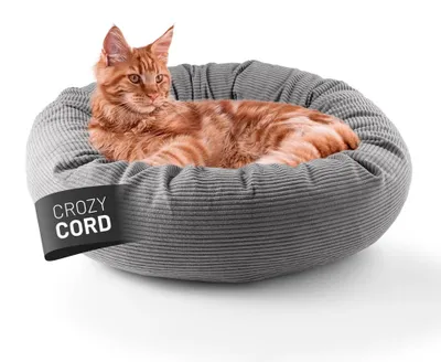 Zdjęcie produktu dla Legowisko dla kota Lumaland Cord 60 x 20 cm, szare, pakowane próżniowo