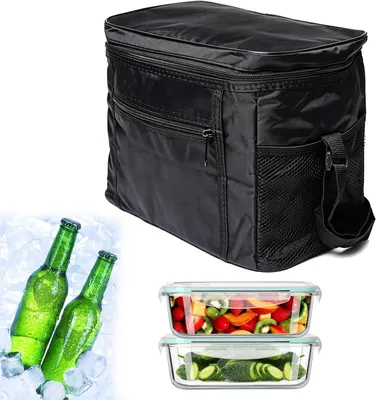 Produktbild von Kühltasche 10 Liter, faltbar, wasserdicht Oxford, schwarz, für Picknick