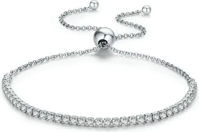 Produktbild von PANDACHARMS Funkelndes Tennisarmband, 925er Sterling Silber