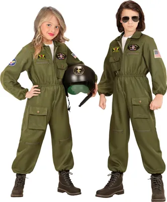 Produktbild von Luftwaffen Kampfjet Pilot Kinderkostüm für Fasching Größe: S / 5-7 Jahre