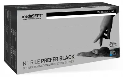 Image de MedaSEPT Gants Nitrile Noirs Taille M 100 pcs