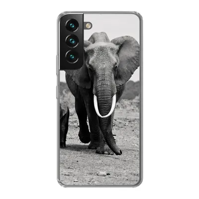 Produktbild von MuchoWow® Handyhülle Schutzhülle Hülle für Samsung Galaxy S22 Plus Elefant - Kind - Schwarz - Weiß Silikon Softcase Handy Hülle - Schutzabdeckung