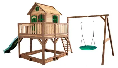 Produktbild von Axi Playhouse Liam Nestschaukel 277 x 613 x 291 cm Holz Natur Grün