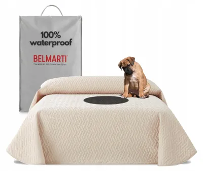 Produktbild von Belmarti Bettüberwurf wasserdicht Teflon beige gesteppt 230x270 cm