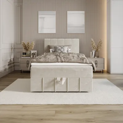 Image de BEDANTE Lit boxspring BAHAMA 120x200 Monolith 02, lit, sommier, lit simple, lit d'hôtel, topper, matelas, lit boxspring