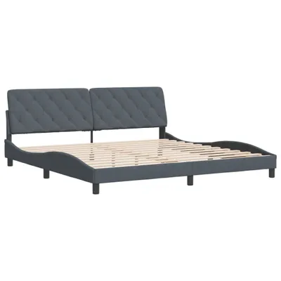 Obrázek produktu pro Rám postele bez matrace tmavě šedý 200 x 200 cm samet