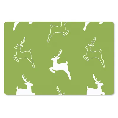 Produktbild von MuchoWow® Schreibtischunterlage Hirsche - Grün - Muster 60x40 cm - XXL Mauspad - Großes Mauspad