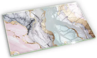 Produktbild von Grabkerze Untersetzer Glastafel Gummifüße Motiv - 52x30 cm - Pastellmarmor