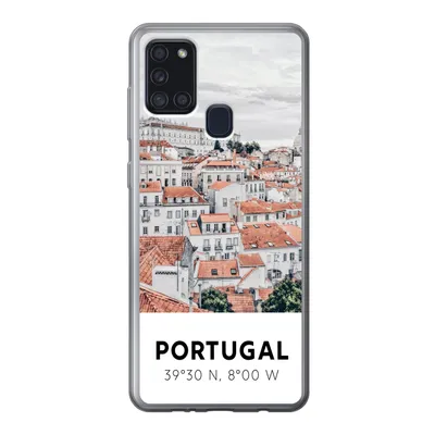 Produktbild von MuchoWow® Handyhülle Schutzhülle Hülle für Samsung Galaxy A21s Portugal - Europa - Rot - Silhouette Silikon Softcase Handy Hülle - Hartschale
