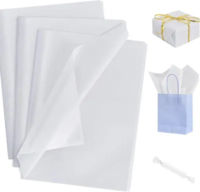 Productafbeelding van Tissuepapier wit 60 vellen, 50 x 35 cm, zijdepapier voor cadeauverpakking, knutselen