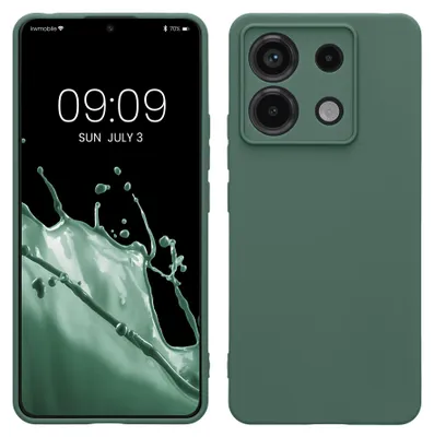 Produktbild von kwmobile Handyhülle für Xiaomi Redmi Note 13 Pro 5G / Poco X6 5G Hülle - weiches Handy Silikon Case - Schutzhülle Cover - Tannengrün