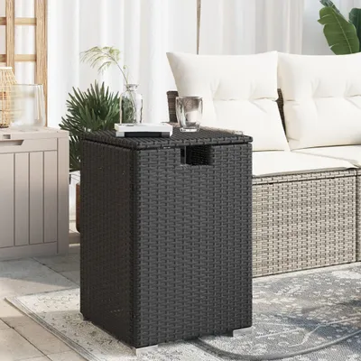 Produktbild von Propan-Tank-Verstecktisch Schwarz 40x40x60 cm Poly Rattan 366294