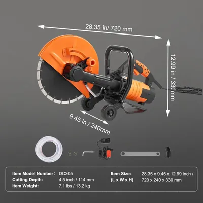 Zdjęcie produktu dla Piła elektryczna do betonu - frezarka do betonu - piły do betonu - maszyna do cięcia kamienia - frezarka do muru - maszyna do cięcia