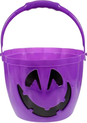 Produktbild von Leuchtender Lila Kürbis Eimer, Halloween Süßigkeiteneimer, Tragbar