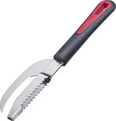 Fischmesser & Schupper 2in1, 22 cm, Kunststoff/Edelstahl, schwarz/rot/silber