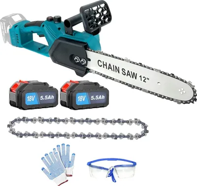 Immagine prodotto di Motosega, motore brushless, regolazione senza attrezzi, con 2 batterie, 30,48 cm, due batterie