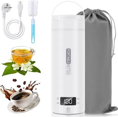 Produktbild von Elektrische Reise-Wasserkocher, kleiner, 500 ml, tragbarer elektrischer Wasserkocher, Edelstahl, automatischer Abschluss, schnelles Wasser kochen, Mini-Wasserkocher für Babynahrung, Tee, Kaffee
