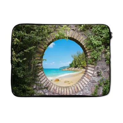 Produktbild von MuchoWow® Laptop Hülle 13 Zoll Strand - Meer - Aussicht - Sommer Laptoptasche - Laptophülle - Sleeve - Rundumschutz