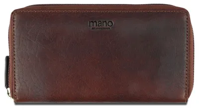 Produktbild von mano Leder Geldbörse Don Simon Long Zip Wallet Brown braun