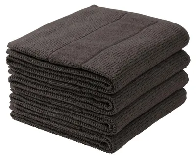 Produktbild von SCHIESSER Handtuchset Turin | Einfarbig | 4-teilig | 100% Baumwolle | Flauschig & Saugstark | 50x100 cm | Dunkelgrau