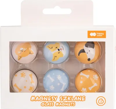 Produktbild von Glasmagnete 6 Stück Cat&Dog Happy Color