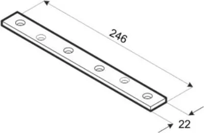 Produktbild von 20x Flachverbinder 246x22mm verzinkt Holzverbinder Lochplatten Lochbleche