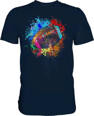 Produktbild von Bunter American Football T-Shirt – Navy / L