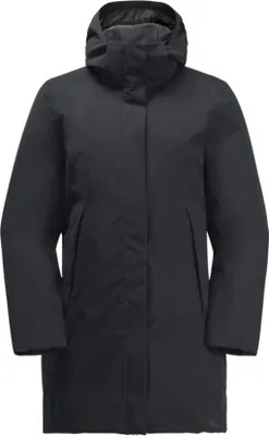 A black winter jacket for women.