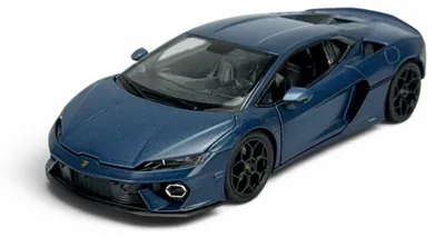 Zdjęcie produktu dla Welly Lamborghini Temerario, niebieski, model metalowy w skali 1:24, zapakowany w pudełko, numer katalogowy 24135