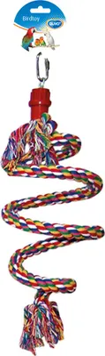 Produktbild von Duvo+ Vogelspielzeug Spirale mit Baumwollknoten und Lederbändern
